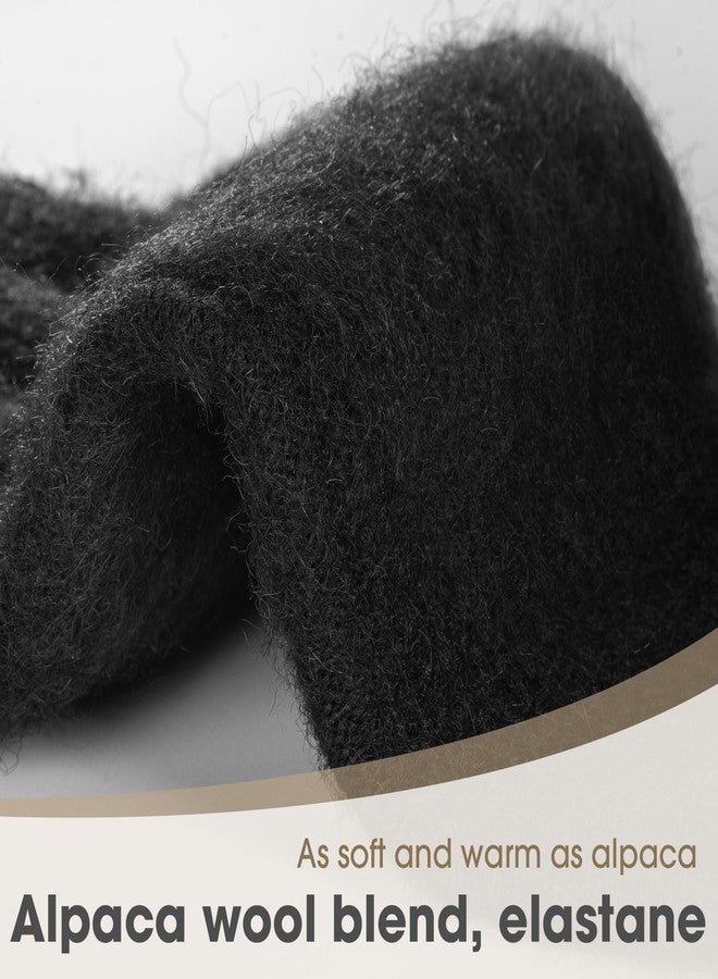 Rahhint Alpaca Wool Fingerless Gloves for Men Women Half Finger Winter Knitted Gloves for Fishing Hunting Driving Typing - Image 3